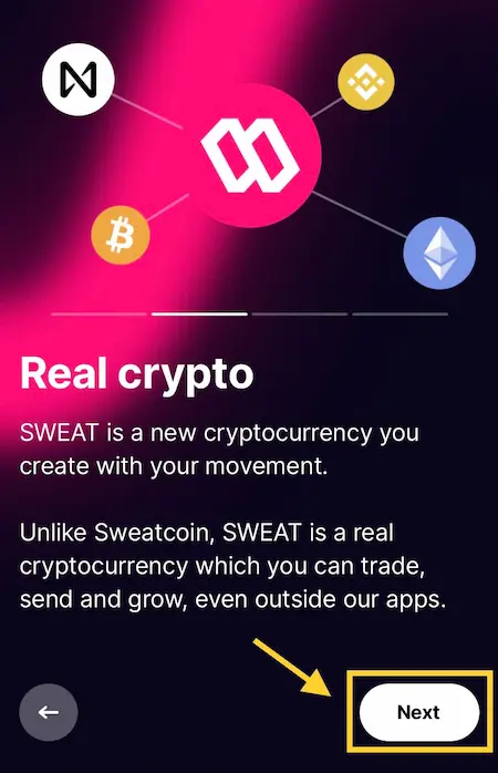 SWEATCOIN新ウォレットアプリ（Sweat  Wallet)の設定方法